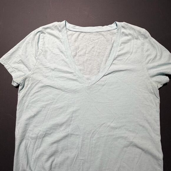 J. Crew Tops - J.Crew slub cotton light blue cotton v-neck tee Small